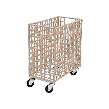 【BRID】FOLDING ROUGH KNIT LAUNDRY BASKET with CASTER 28L/SLIM　折り畳み式ラフニットランドリーバスケット キャスター付28L