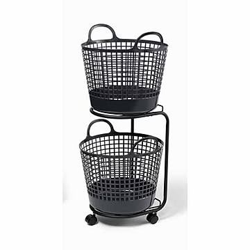 like-it ライクイット ランドリーバスケット2段 2 tier laundry basket LW-01L+LBB-01C 2P 洗濯カゴ ランドリー収納 ワゴン キャスター付き