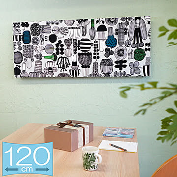 マリメッコ ファブリックパネル PUUTARHURIN PARHAAT WHITE 120×50cm
