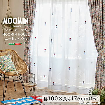 MOOMIN/ムーミン　シアーカーテン　100×176cm×1枚【MOOMIN HOUSE　ムーミンハウス 】