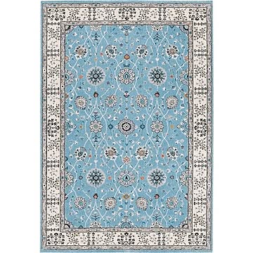 ウィルトン ラグナ プレーベル 17202 LBL 防炎 ラグマット 約70×120cm ライトブルー ホットカーペット対応