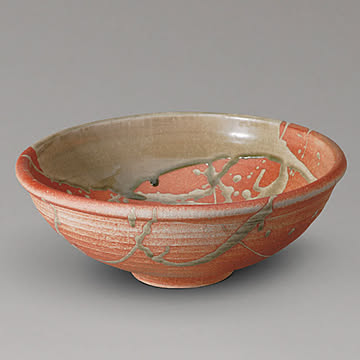 信楽焼 高品質な陶器 ビードロ手洗鉢 炎色 直径35cm