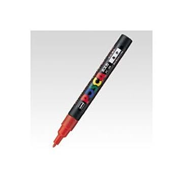 （まとめ） 三菱鉛筆 ユニ ポスカ 細字（0.9-1.3mm） PC-3M.15 赤 1本入 【×10セット】