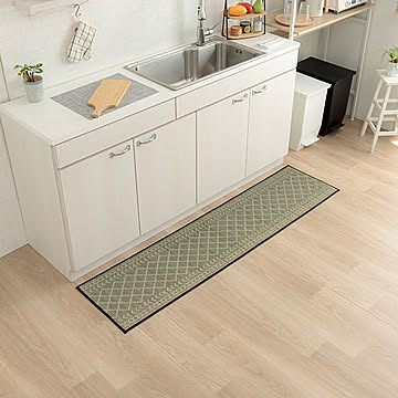 イケヒコ・コーポレーション い草キッチンマット 43×180cm ネイビー