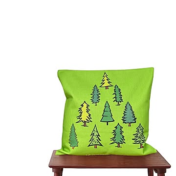 ヒノキの香りの森のクッション Forest designⅡ Light green 45cm×45cm