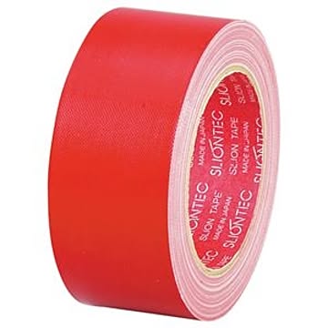 （まとめ） スリオンテック 布粘着テープ No.3390 50mm×25m 赤 No.3390-50RD 1巻 【×10セット】