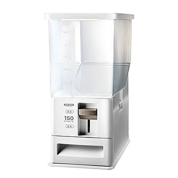 計量米びつ/ライスストッカー 【ホワイト】 計量単位(約)：1合 プラスチック製 洗える