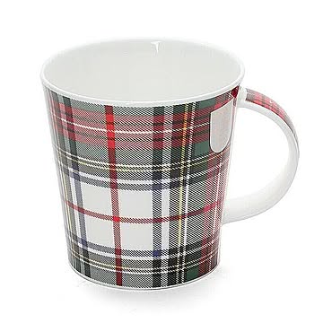 ダヌーン マグ CAIRNGORM タータンチェック ホワイト×レッド TARTAN DRESS STEWART Dunoon Mug