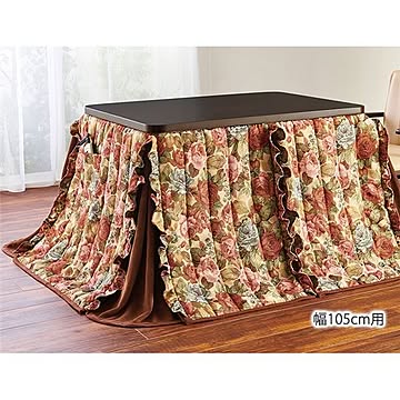 ダイニング こたつ布団 【約幅80cm用 花畑】 80×80+75cm 洗える 撥水機能 ポケット付 【こたつ別売】 〔リビング〕