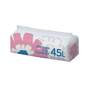（まとめ）TANOSEE ゴミ袋 コンパクト 透明45L 1パック（50枚）【×10セット】