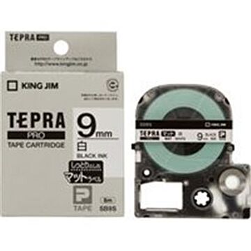 (業務用5セット) キングジム テプラPROテープマット/ラベルライター用テープ 幅：9mm 白に黒文字 SB9S