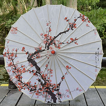 傘 和傘 晴雨兼用 梅 ウメ 和風傘 かさ 木製 雨傘 和風 和柄 レディース 長傘 UVカット SNS 撮影用 アンブレラ ゴシック クラシック 日傘 婦人傘