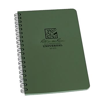 （まとめ） ライトインザレインスパイラルノートブック ユニバーサル グリーン 973 1冊 ×5セット