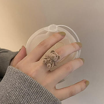 【在庫限り】リング テディベア クマ 熊 くまさん 指輪 アクセサリー ヒップホップ ジュエリー ジュエル jewel レゲエ クラブ CLUB メンズ 男女兼用