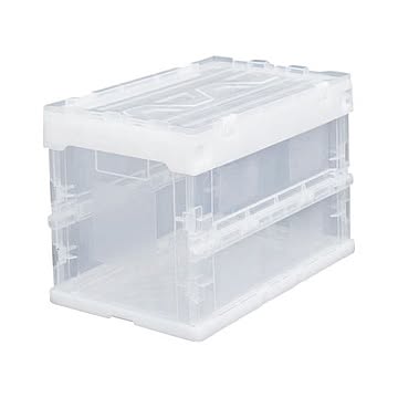アイリスオーヤマ HDOH-20L ハード折りたたみコンテナフタ一体型 クリア 2セット