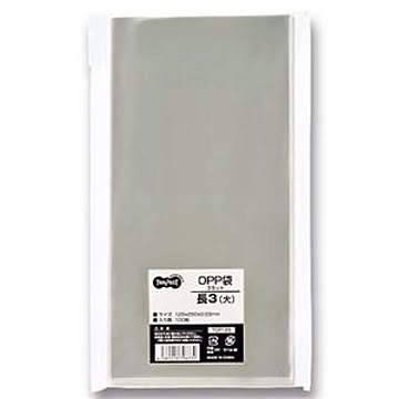 （まとめ） TANOSEE OPP袋 フラット 長3（大） 125×250mm 1パック（100枚） 【×15セット】