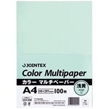 ジョインテックス カラーペーパー/コピー用紙 マルチタイプ A4 100枚×24冊入り 浅黄 A181J-1