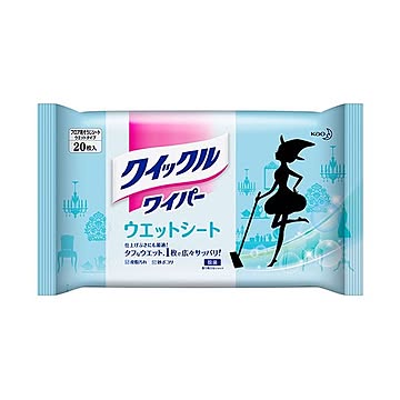 （まとめ） 花王 クイックルワイパー ウエットシート 1セット（60枚：20枚×3パック） 【×2セット】