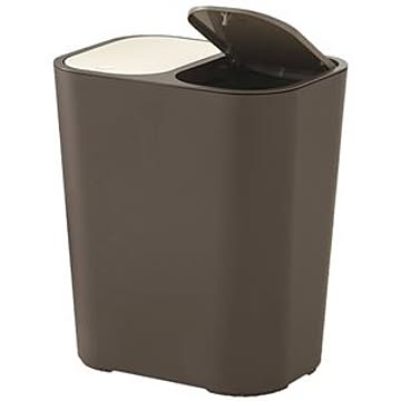 ルクレール 15L ワンプッシュオープン 小型ゴミ箱 2分別 ブラウン