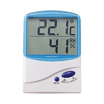 (まとめ) ドリテック デジタル温湿度計 ブルー O-206BL 1個 【×5セット】