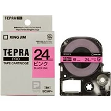 (業務用30セット) キングジム テプラPROテープ/ラベルライター用テープ 【幅：24mm】 SC24P 桃に黒文字