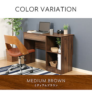 組立簡単 片袖デスク パソコンデスク 幅110 奥行40 高さ74.5 シンプル おしゃれ オフィスデスク 学習デスク 引き出し 木目 木製