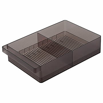 tower タワー (山崎実業) 冷蔵庫中収納ケース L 仕切り付き Refrigerator Storage Case with Dividers, Large 冷蔵庫内収納 キッチン トレー