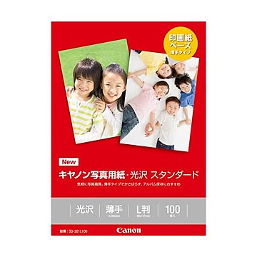 (まとめ) キヤノン 写真用紙・光沢 スタンダードSD-201L100 L判 0863C001 1冊(100枚) 【×30セット】