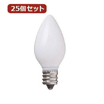 YAZAWA 25個セット ローソク球7Wホワイト C71207WX25 管理No. 4560352847600