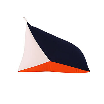 萩原 テトラッド 三角ビーズクッション 約50×80×50cm ネイビー オレンジ