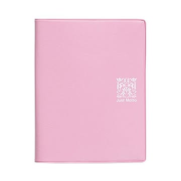 （まとめ）ライオン事務器 ショップカードホルダーカバー付タイプ 2段・32枚収容 縦132×横104×背幅8mm ヨコ入れ コーラルピンク JS-32C 1冊 【×30セット】