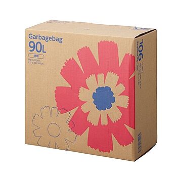 （まとめ）TANOSEE ゴミ袋 コンパクト 透明90L BOXタイプ 1箱（110枚）【×2セット】