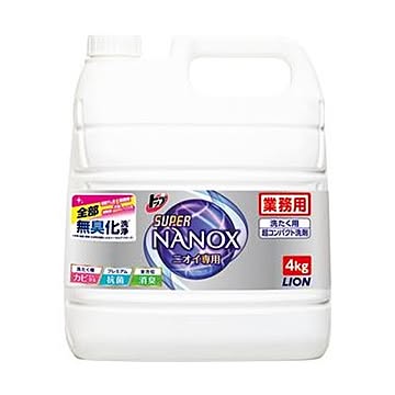 （まとめ）ライオン トップ スーパーNANOXニオイ専用 業務用 4kg 1本【×3セット】