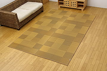 純国産 い草花ござカーペット 京刺子 本間4.5畳 約286×286cm