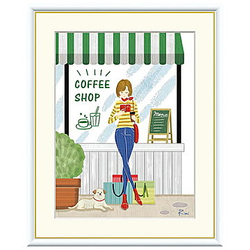 額絵 コーヒーショップ 佐久間莉美 42x34cm 三幸