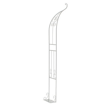 アイアンハーフアーチ ホワイト  フェンス アイアン アーチ シングル 単品 ブロンズ ホワイト ガーデン 柵 スチール 幅55cm 211.5cm 組立 分割