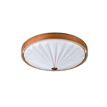 SWAN スワン電器 Wood Pleats Ceiling Light ウッドプリーツシーリングライト (LED内蔵) ACE-170 シーリングランプ 天井直付照明 10段階調光・調色 リモコン付