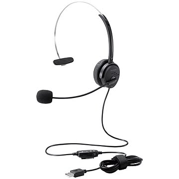 エレコム オーバーヘッドタイプヘッドセット/片耳/USB/30mmドライバ/ブラック HS-HP29UBK