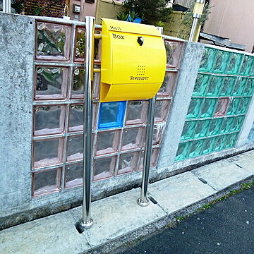 郵便ポスト 郵便受け 錆びにくい メールボックス スタンドタイプ イエロー色 ステンレスポスト(yellow)