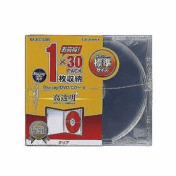 エレコム　Blu-ray/DVD/CDケース(標準/PS/1枚収納)　CCD-JSCN30CR 管理No. 4953103400047