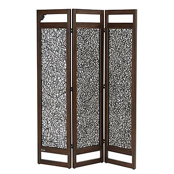 サンフラワーラタン ACP333KA 3連パーティション 幅40cm 高さ160cm 3枚 チーク無垢材×ラタン 完成品 快適 涼しい アジアンテイスト 送料込み