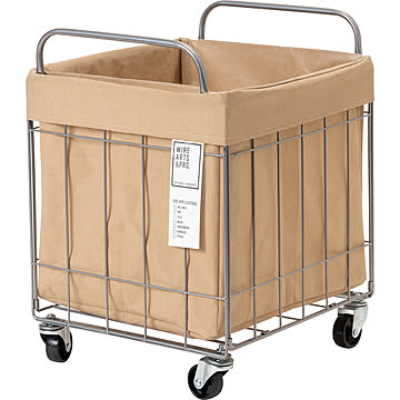 【BRID】FOLDING LAUNDRY SQUARE BASKET with CASTER 40L WIDE フォールディング ランドリー スクエアバスケット 40L WIDE