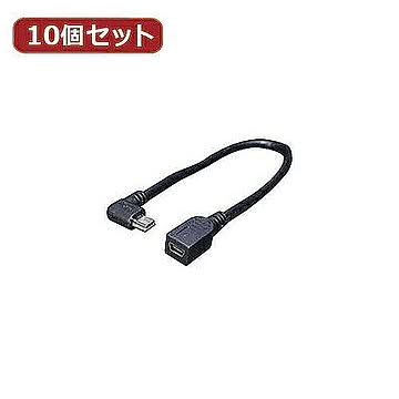 変換名人 10個セット USBmini L型ケーブル延長20(右L) USBM-CA20RLX10 管理No. 4589452952663
