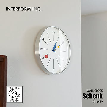 INTERFORM インターフォルム Schenk シェンク ウォールクロック (掛時計/ スイープムーブメント) CL-4569 / 掛け時計 壁掛け時計 スイープセコンド 音がしない