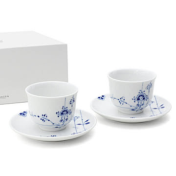 ロイヤルコペンハーゲン 2500 ブルーパルメッテ 031 ペアティーセット 125ml Royal Copenhagen Blue Palmette