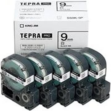 (業務用5セット) キングジム テプラ PROテープ/ラベルライター用テープ 【幅：9mm】 5個入り SS9K-5P ホワイト(白)
