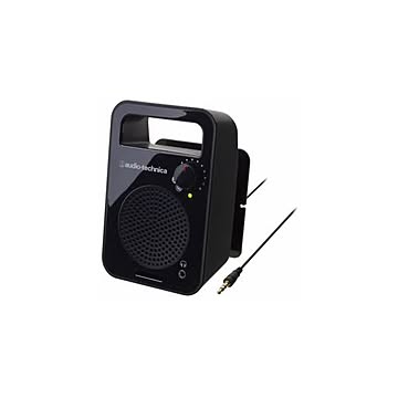 （まとめ） Audio-Technica オーディオテクニカ テレビ用モノラルアクティブスピーカー ブラック AT-MSP56TV-BK 【×2セット】