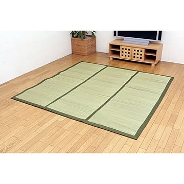 チップウレタン8mm入り い草ラグカーペット 約200×200cm 正方形