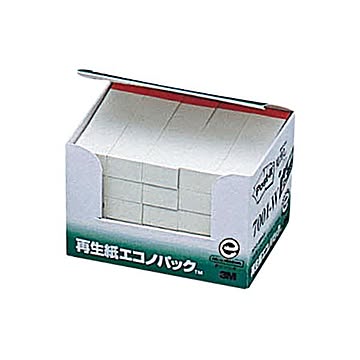 （まとめ） 3M ポスト・イット エコノパック見出し 再生紙 50×15mm ホワイト（赤帯入） 7001-W 1パック（25冊） ×5セット