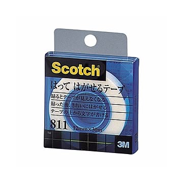 (まとめ) 3M スコッチ はってはがせるテープ 811 小巻 12mm×30m クリアケース入 811-1-12C 1巻 【×30セット】
